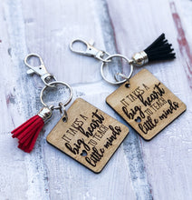 Load image into Gallery viewer, Teacher Tassel Keychain - Wood Keychains - Gift - Teacher Appreciation