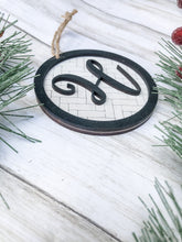 Load image into Gallery viewer, Personalized Monogram Herringbone Christmas Tree Ornament