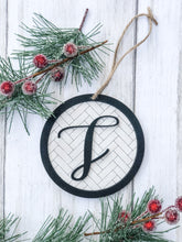 Load image into Gallery viewer, Personalized Monogram Herringbone Christmas Tree Ornament