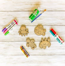 Load image into Gallery viewer, Summer Ocean Themed DIY Craft for Kids - Wood Shapes - Coloring or Painting Activity for Children