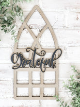 Load image into Gallery viewer, Farmhouse Window - Gather - Grateful - 3D Leaner