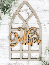 Load image into Gallery viewer, Farmhouse Window - Gather - Grateful - 3D Leaner