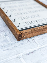 Load image into Gallery viewer, Rustic Framed Farmhouse Fall Bucket List Sign - Fall Decor