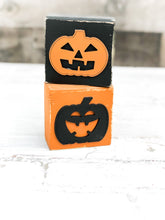 Load image into Gallery viewer, 3D Rustic Jack O Lantern Pumpkin Halloween Block Set