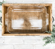 Load image into Gallery viewer, Farmhouse Casserole Carrier - Rustic Serving Tray - Kitchen Decor