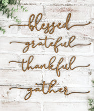 Load image into Gallery viewer, Thanksgiving Place Setting Words - Table Decor