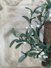 Load image into Gallery viewer, Snowberry Mistletoe Candle Ring - Christmas Greenery - Winter Decor