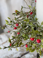 Load image into Gallery viewer, Winter Blaze Berry Candle Ring - Christmas Greenery - Winter Decor