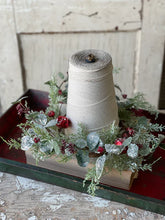 Load image into Gallery viewer, Blizzard Bliss Bells Candle Ring - Christmas Greenery - Winter Decor