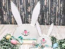 Load image into Gallery viewer, Hand Painted Rustic Easter Bunny Shelf Sitter, MINI BUNNY