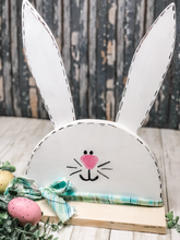Load image into Gallery viewer, Hand Painted Rustic Easter Bunny Shelf Sitter, LARGE BUNNY