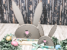 Load image into Gallery viewer, Hand Painted Rustic Easter Bunny Shelf Sitter, LARGE BUNNY