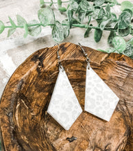 Load image into Gallery viewer, White Leopard Acrylic Teardrop Earrings