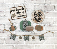 Load image into Gallery viewer, 3D Ornate Pumpkins & Leaves Fall Tiered Tray Set - Seasonal Decor