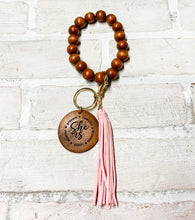 Load image into Gallery viewer, Beaded Tassel Wristlet Keychain - Wood Keychain - Gift - Inspirational