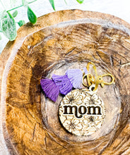 Load image into Gallery viewer, Mom Wood Tassel Keychain - Gift