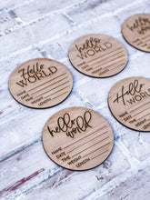 Load image into Gallery viewer, Hello World Baby Birth Stats Sign - Baby Shower Gift