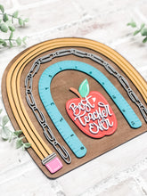 Load image into Gallery viewer, Best Teacher Ever 3D Rainbow Sign - School - Gift