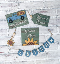 Load image into Gallery viewer, 3D Sunflower Harvest Tiered Tray Set - Fall - Seasonal Decor