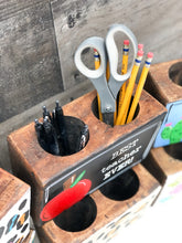 Load image into Gallery viewer, Hand Painted Wooden Sugar Mold Desk Organizer - Teacher Gift - Classroom Decor