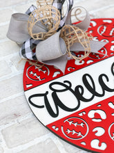 Load image into Gallery viewer, Welcome Baseball Leopard Door Hanger