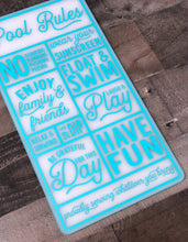 Load image into Gallery viewer, Pool Rules Acrylic Sign - Outdoor Decor