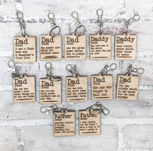 Load image into Gallery viewer, Dad Definition Wood Keychain - Father's Day Gift