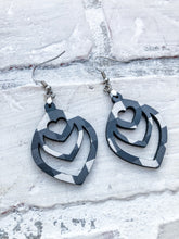 Load image into Gallery viewer, Buffalo Plaid Heart Teardrop Earrings - Valentine’s Day