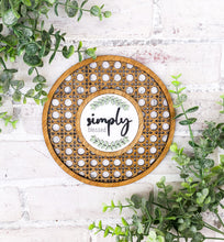 Load image into Gallery viewer, Interchangeable Rattan Leaning Sign - Thankful - Grateful - Blessed