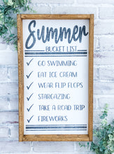 Load image into Gallery viewer, Rustic Framed Farmhouse Summer Bucket List Sign - Wall Decor