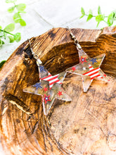 Load image into Gallery viewer, Patriotic Stars Acrylic Earrings