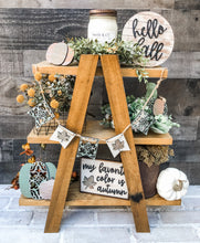 Load image into Gallery viewer, 3D Ornate Pumpkins & Leaves Fall Tiered Tray Set - Seasonal Decor