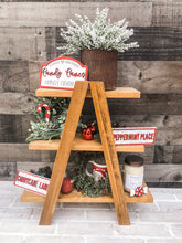 Load image into Gallery viewer, 3D Candy Cane Christmas Tiered Tray Set - Holiday Decor