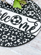 Load image into Gallery viewer, Welcome Soccer Leopard Door Hanger