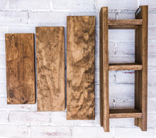 Load image into Gallery viewer, Farmhouse Collapsible Tiered Tray Ladder Display - Rustic Shelf