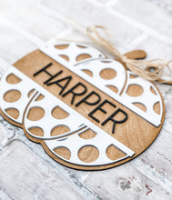 Load image into Gallery viewer, Personalized Family Pumpkin Leaning Sign