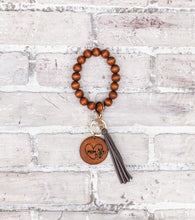 Load image into Gallery viewer, Beaded Tassel Wristlet Keychain - Wood Keychain - Gift - Inspirational