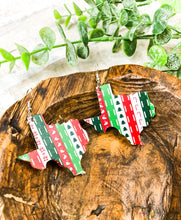 Load image into Gallery viewer, Christmas Serape Texas Acrylic Earrings