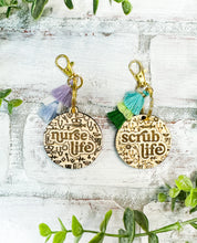 Load image into Gallery viewer, Nurse Tassel Wood Keychain - Gift