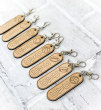 Load image into Gallery viewer, Dad/Mom Wood Sports Tassel Keychain - Personalized Gift