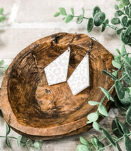 Load image into Gallery viewer, White Leopard Acrylic Teardrop Earrings