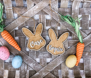 Personalized Easter Basket Bunny Head Tag