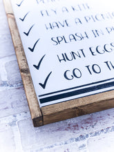 Load image into Gallery viewer, Rustic Framed Farmhouse Spring Bucket List Sign - Wall Decor