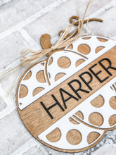 Load image into Gallery viewer, Personalized Family Pumpkin Leaning Sign