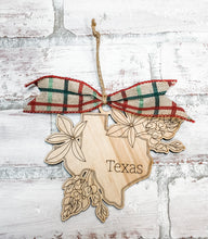 Load image into Gallery viewer, Floral State Christmas Ornament - Housewarming Gift