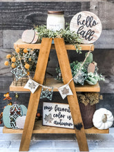 Load image into Gallery viewer, 3D Ornate Pumpkins & Leaves Fall Tiered Tray Set - Seasonal Decor