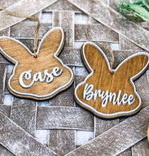 Load image into Gallery viewer, Personalized Easter Basket Bunny Head Tag