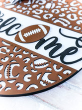 Load image into Gallery viewer, Welcome Football Leopard Door Hanger
