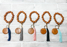 Load image into Gallery viewer, Beaded Tassel Wristlet Keychain - Wood Keychain - Gift - Inspirational