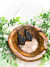 Load image into Gallery viewer, Black Leopard Acrylic Teardrop Earrings